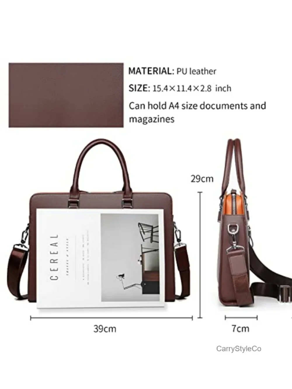 Genuine Leather Briefcase Laptop Bag for Men Business Shoulder Bag